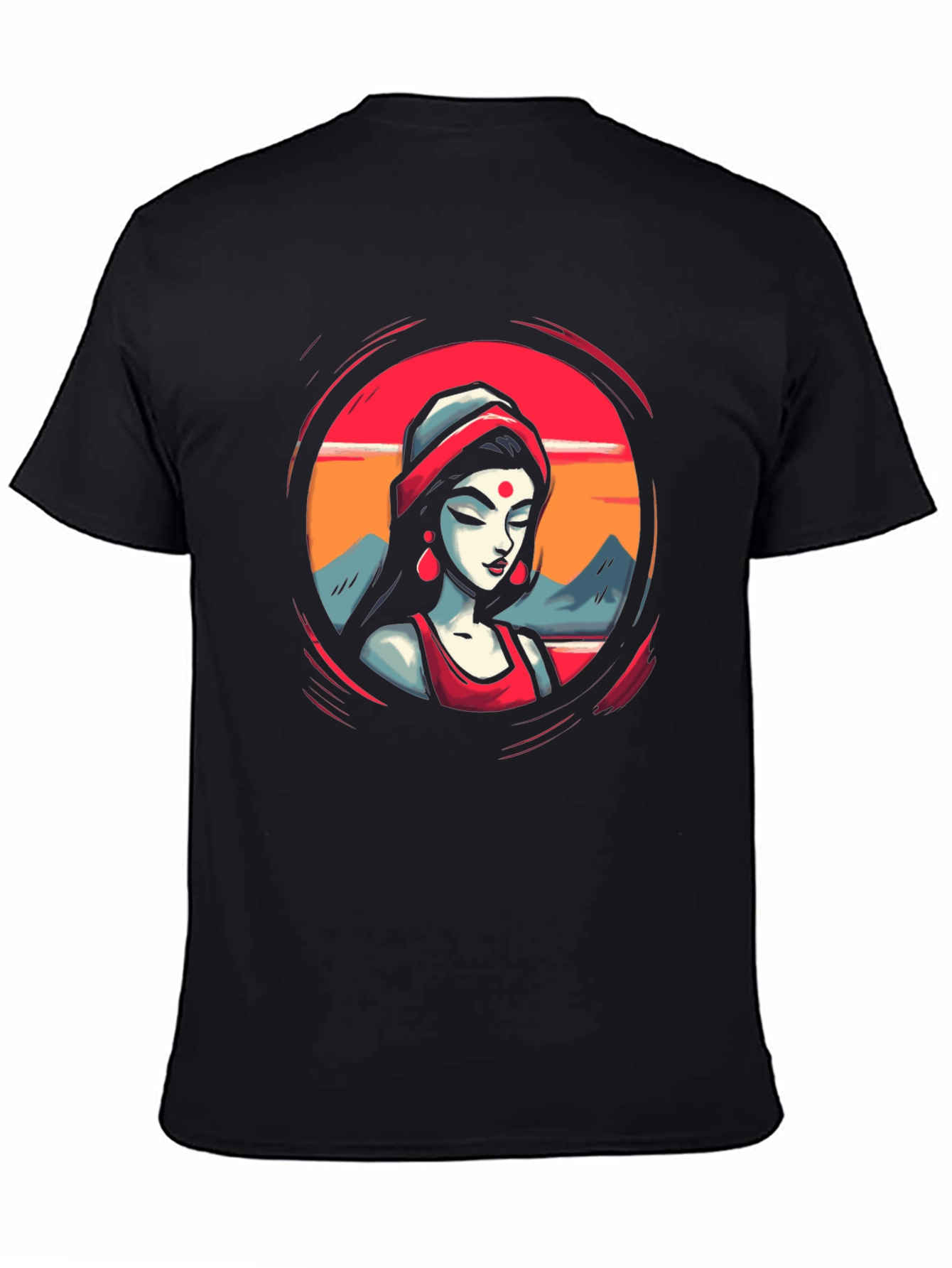 Vibrant Woman Graphic Black T-Shirt