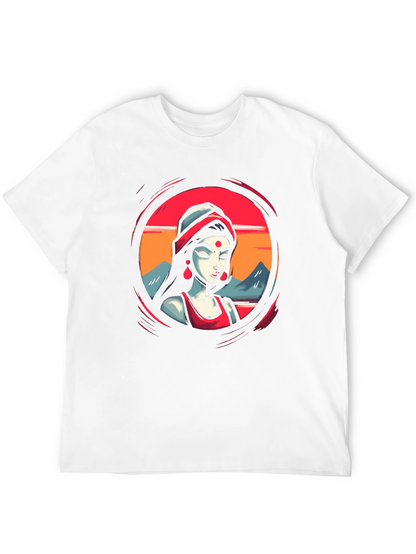Vibrant Woman Graphic Black T-Shirt