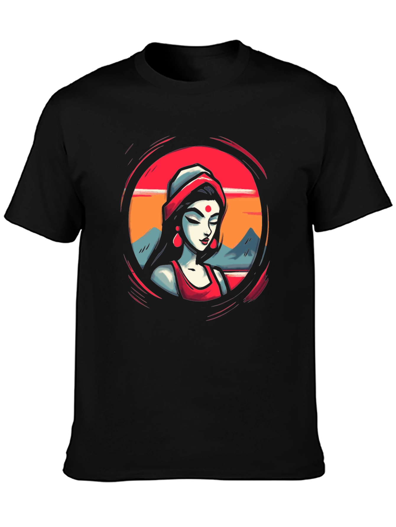 Vibrant Woman Graphic Black T-Shirt