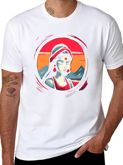 Vibrant Woman Graphic Black T-Shirt