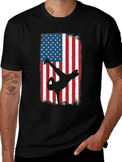 American Flag Breakdancer Graphic Tee