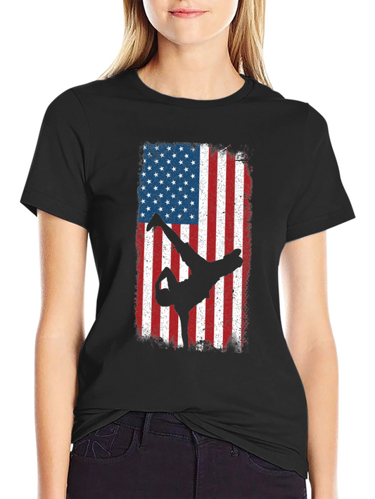 American Flag Breakdancer Graphic Tee