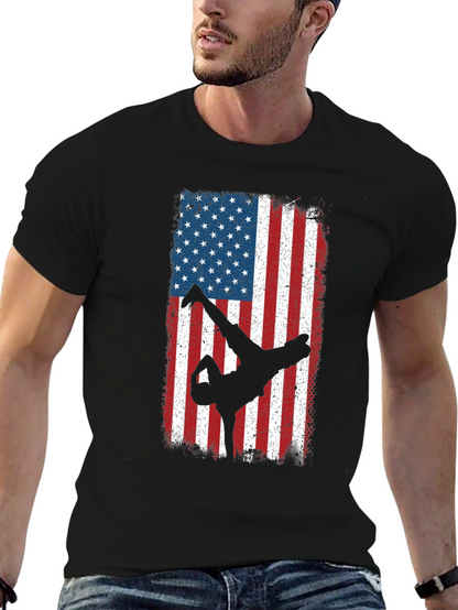 American Flag Breakdancer Graphic Tee