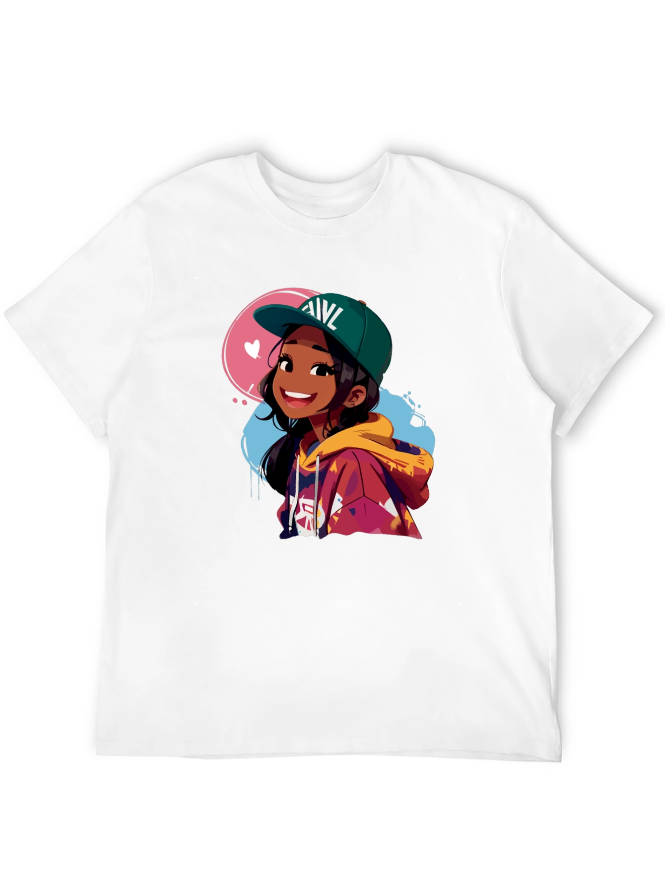 Anime Girl Graphic Tee - Stylish Black Cotton T-Shirt