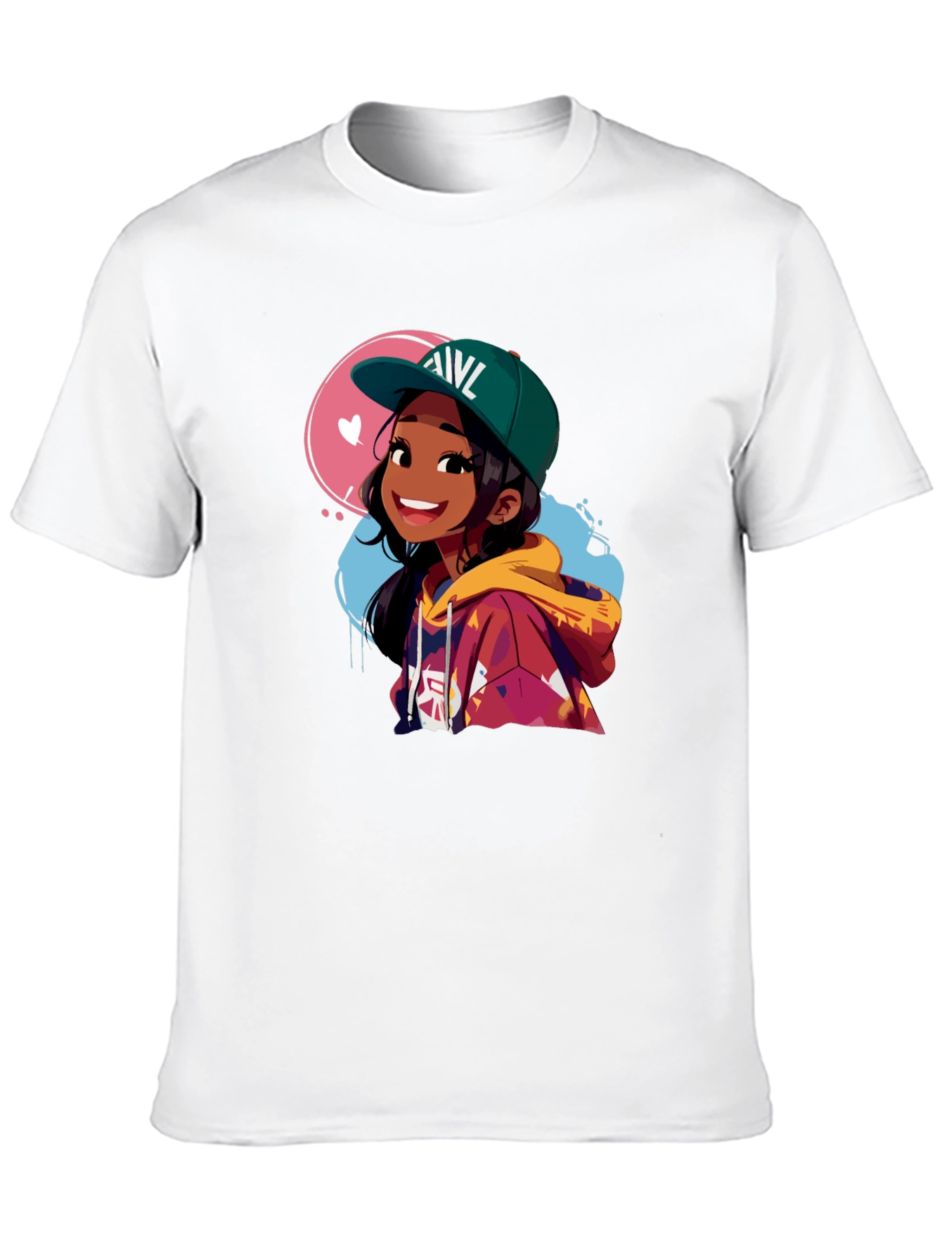Anime Girl Graphic Tee - Stylish Black Cotton T-Shirt