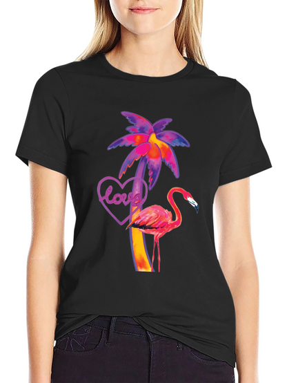 Tropical Flamingo Love T-Shirt