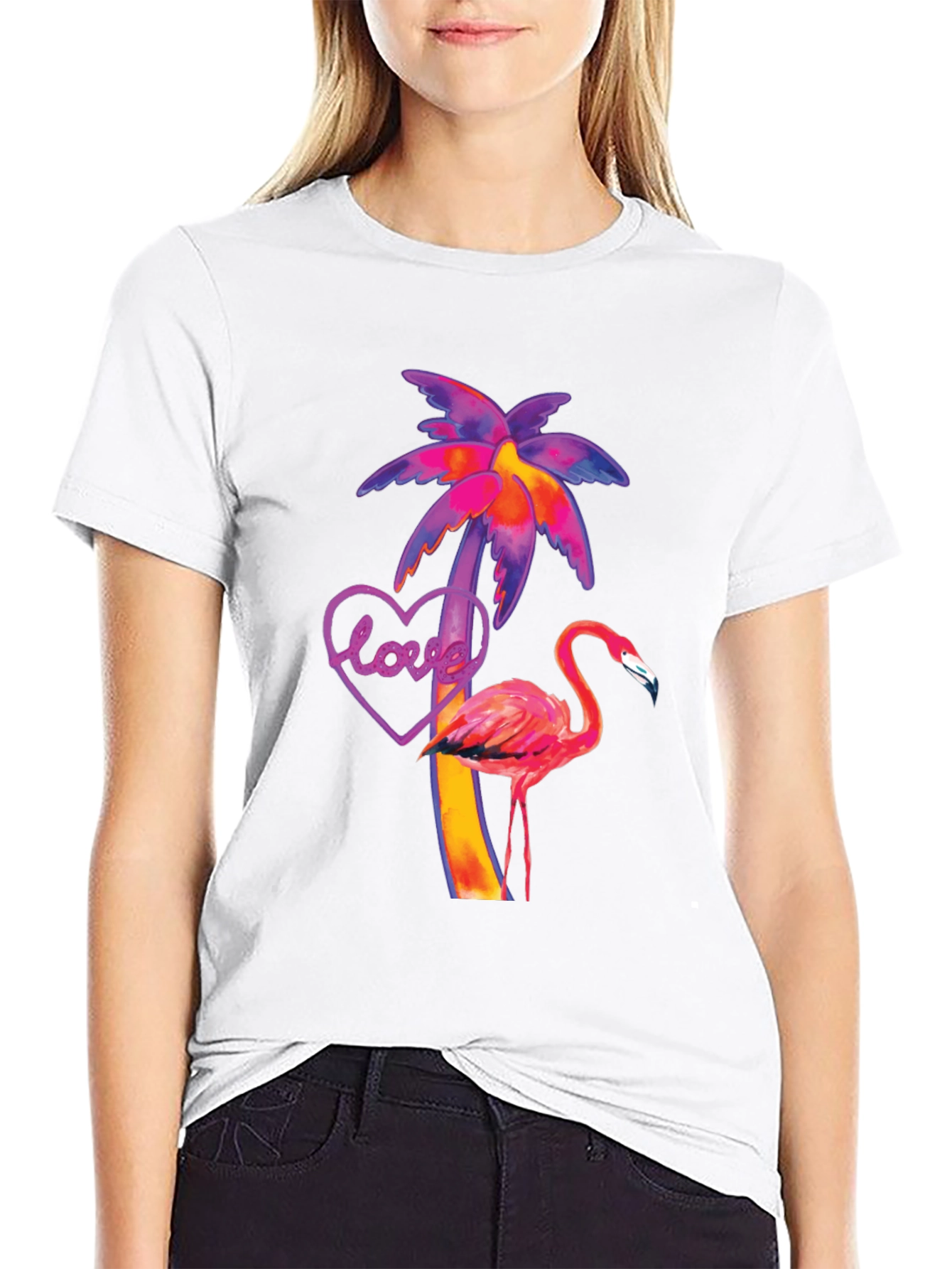 Tropical Flamingo Love T-Shirt