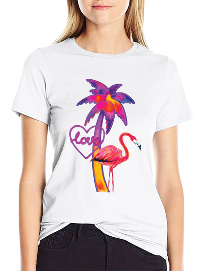 Tropical Flamingo Love T-Shirt