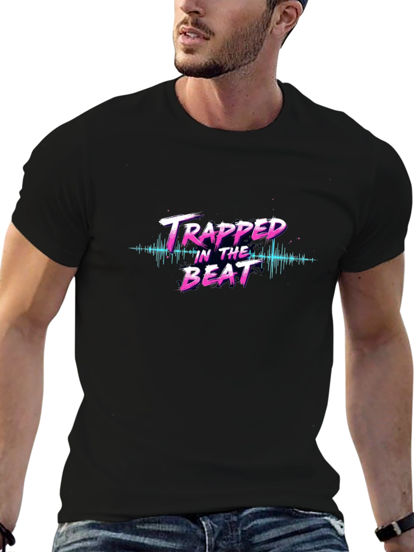 Trapped in the Beat Graphic Tee - Black