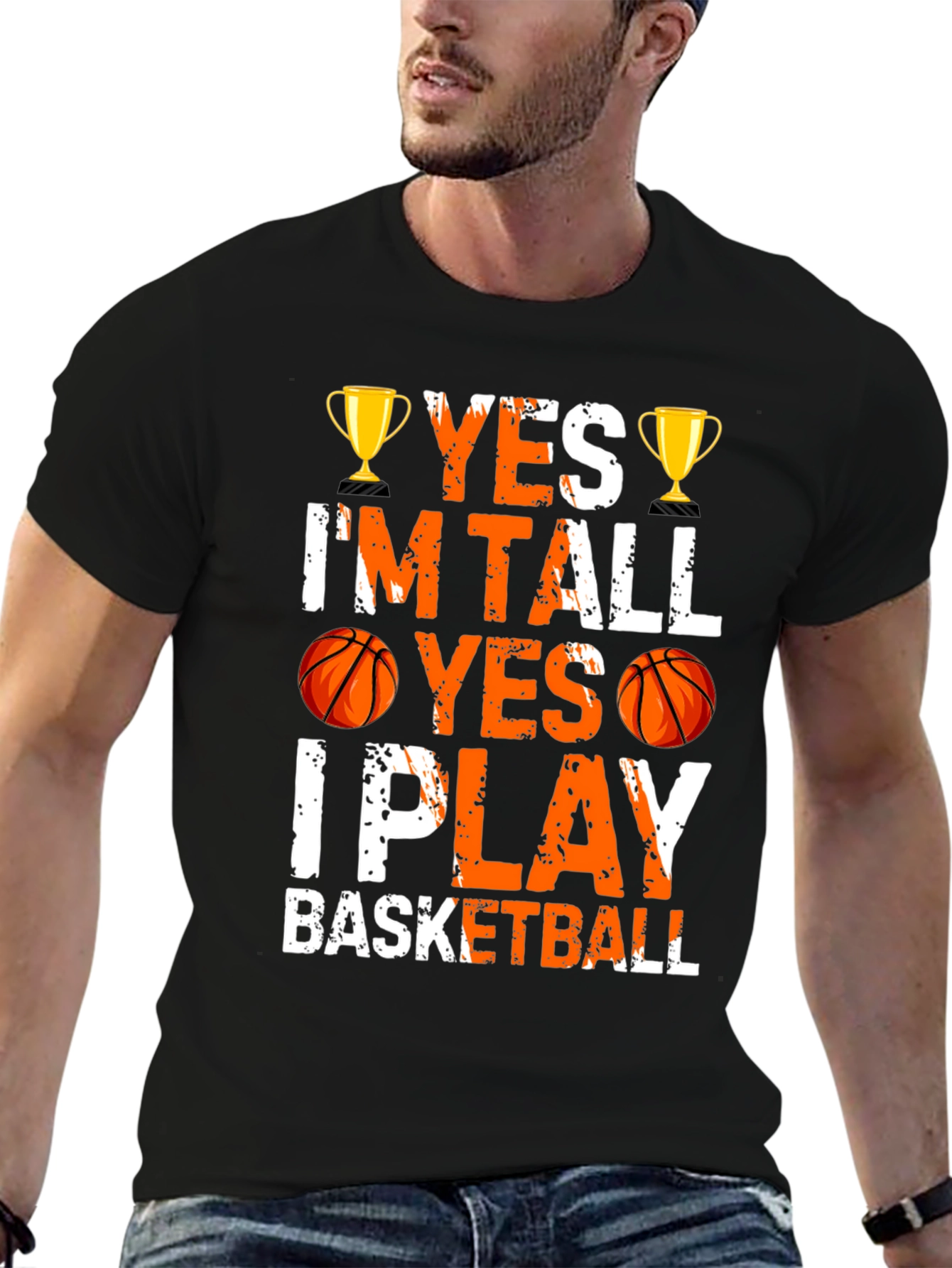 Yes Im Tall I Play Basketball Graphic Tee