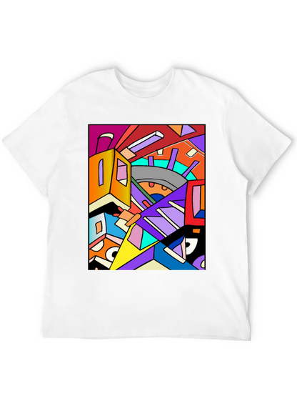 Abstract Geometric Art Black T-Shirt