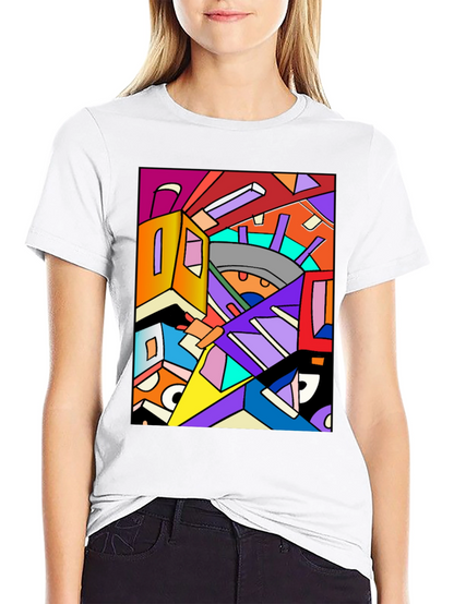 Abstract Geometric Art Black T-Shirt
