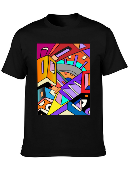 Abstract Geometric Art Black T-Shirt