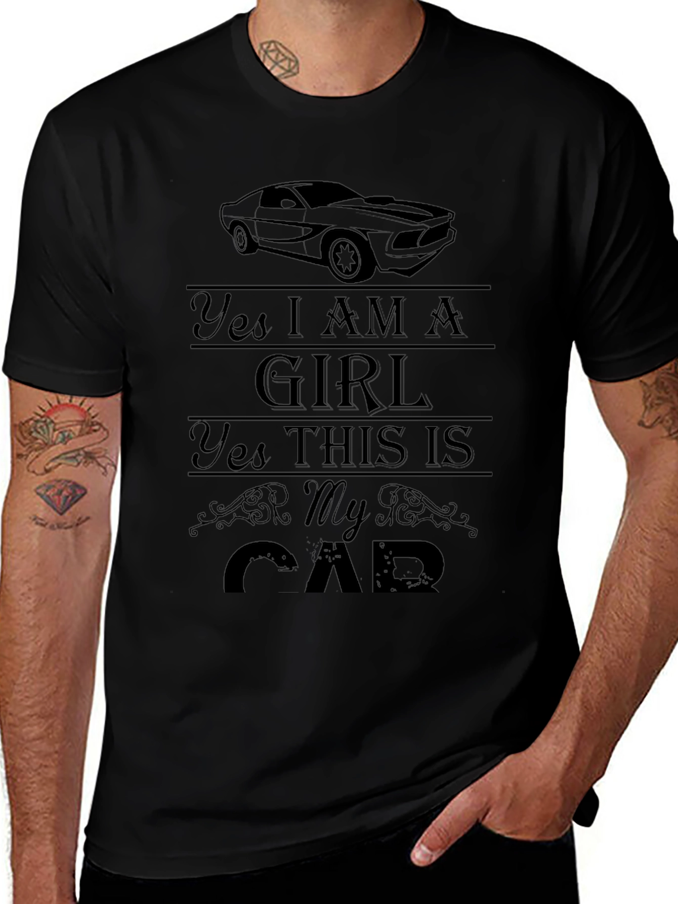 Yes I AM A GIRL Car Graphic Tee