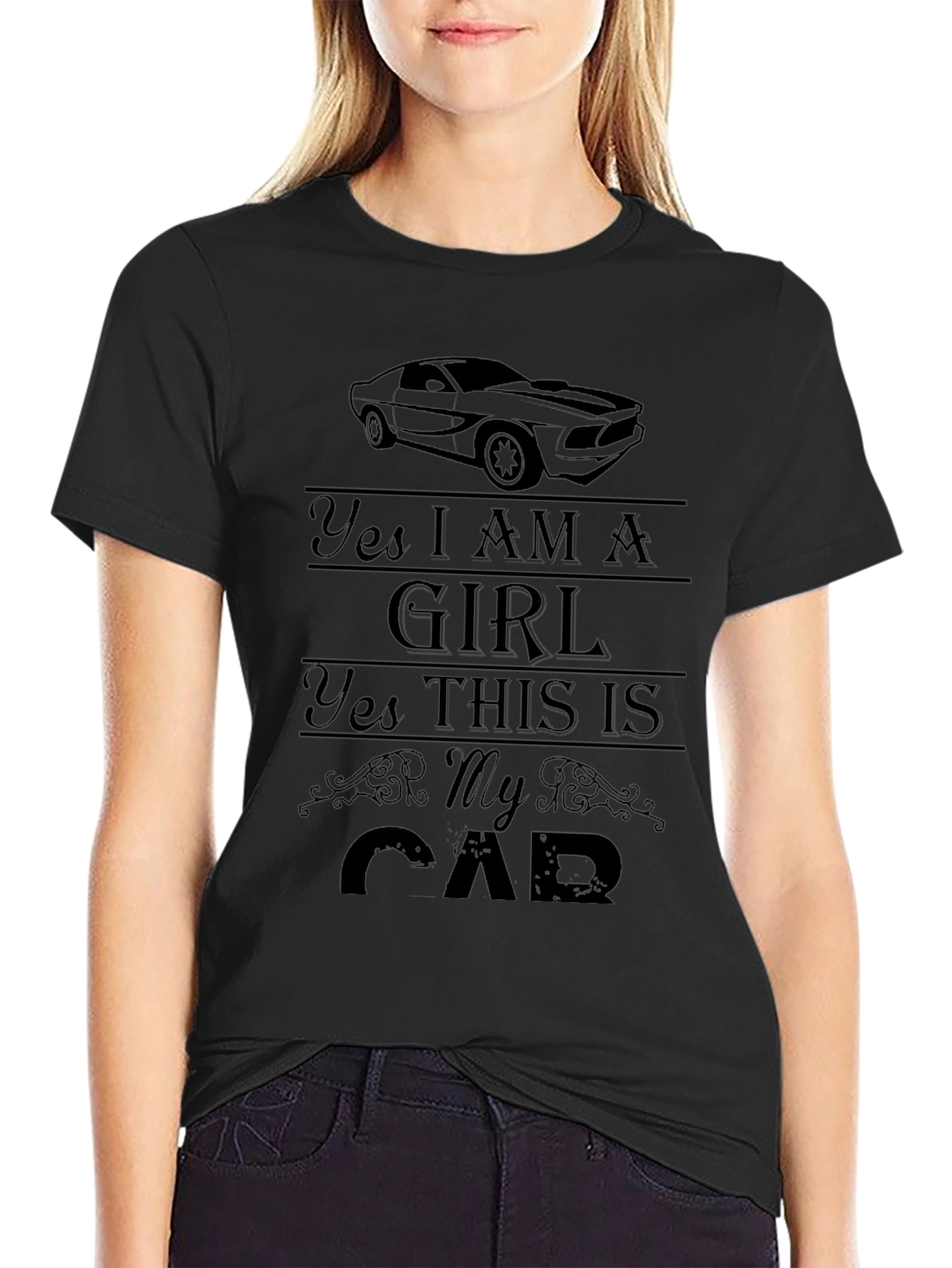 Yes I AM A GIRL Car Graphic Tee