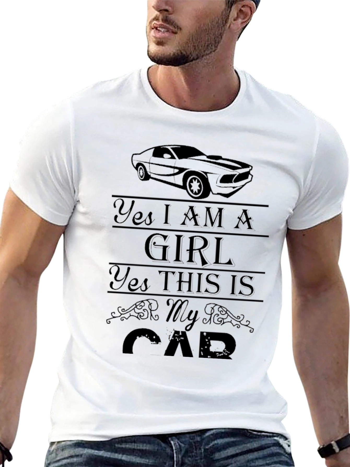 Yes I AM A GIRL Car Graphic Tee