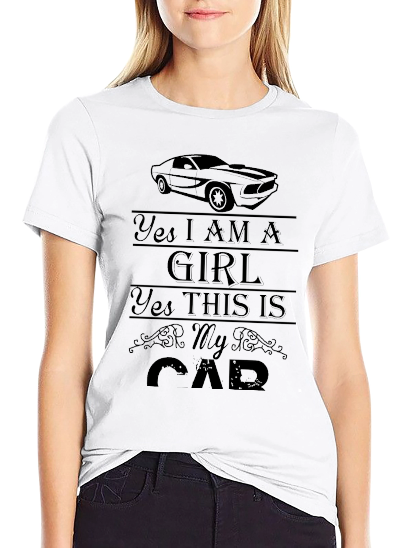 Yes I AM A GIRL Car Graphic Tee