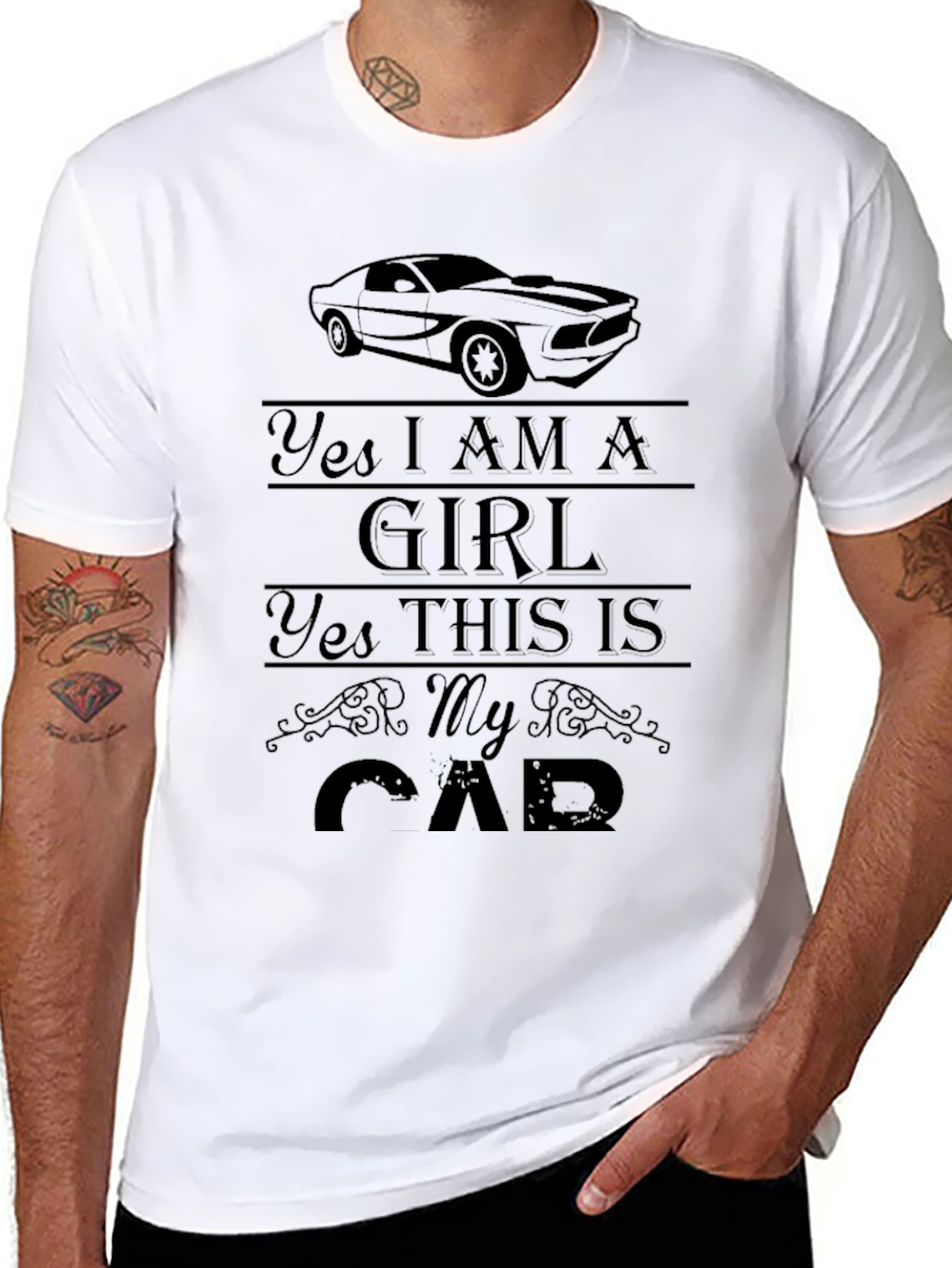Yes I AM A GIRL Car Graphic Tee