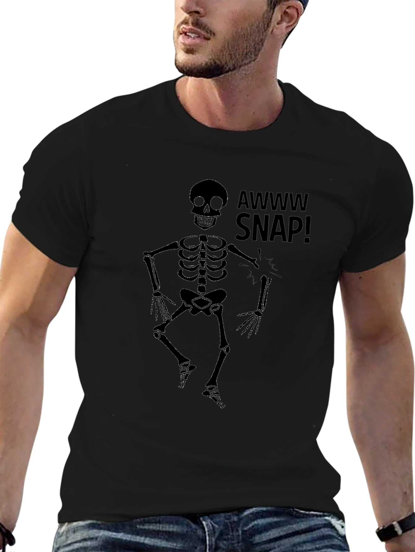 Awww Snap Skeleton Graphic T-Shirt