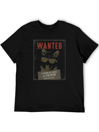 Wanted Dog with Sunglasses Black T-Shirt