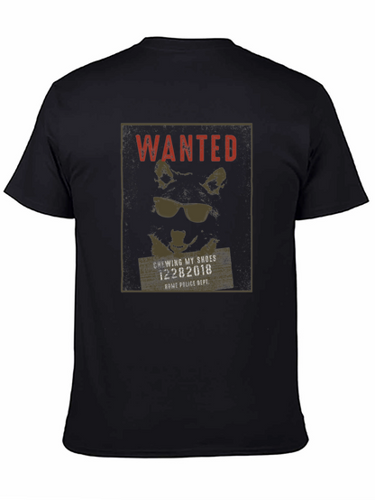 Wanted Dog with Sunglasses Black T-Shirt