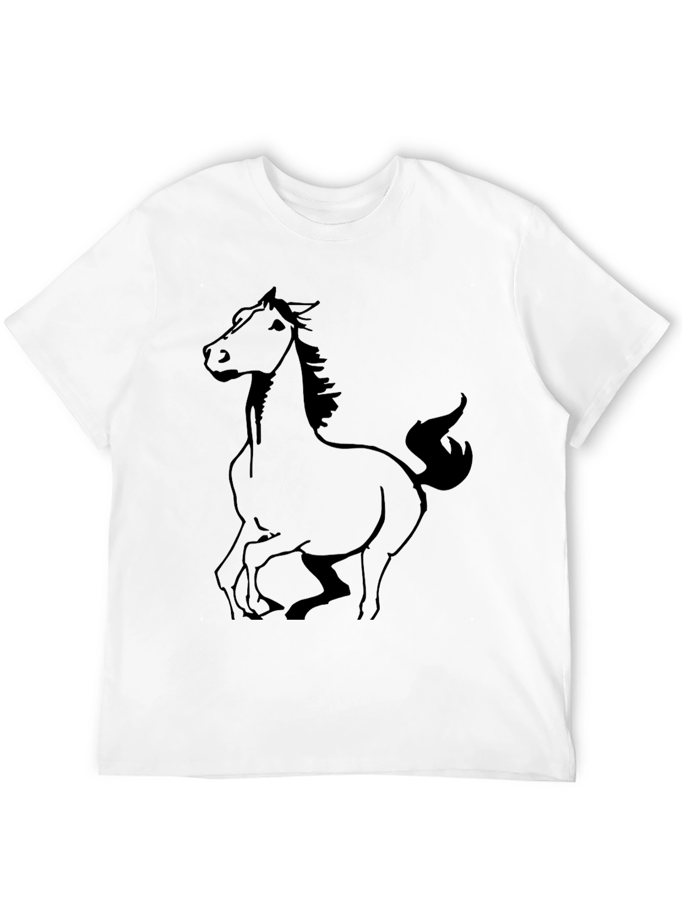Black Horse Graphic T-Shirt Stylish Mens Tee