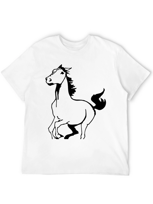 Black Horse Graphic T-Shirt Stylish Mens Tee
