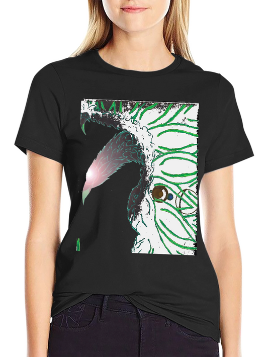 Abstract Graphic Print Black Crew Neck T-Shirt