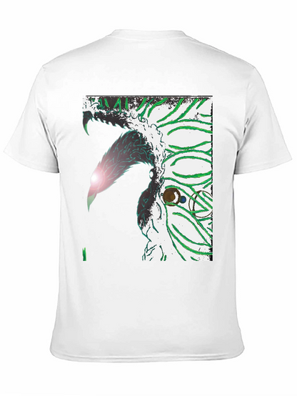 Abstract Graphic Print Black Crew Neck T-Shirt