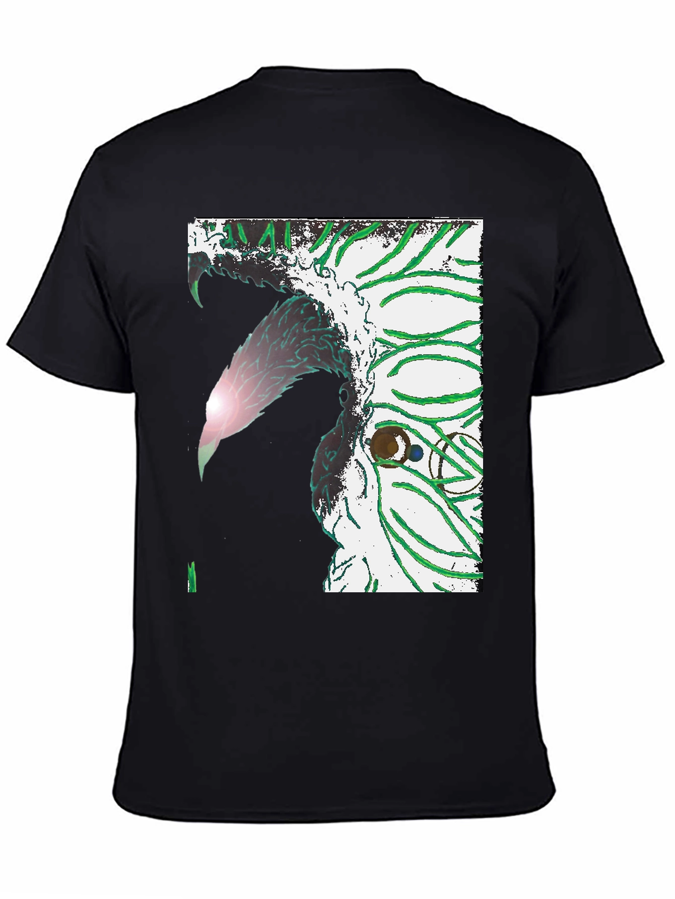 Abstract Graphic Print Black Crew Neck T-Shirt