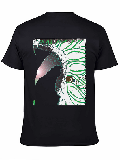 Abstract Graphic Print Black Crew Neck T-Shirt