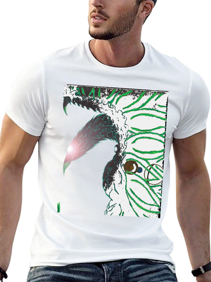 Abstract Graphic Print Black Crew Neck T-Shirt