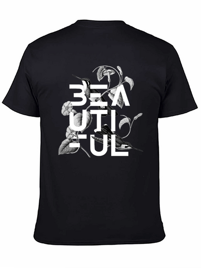 Beautiful Bird Floral Graphic Black T-Shirt