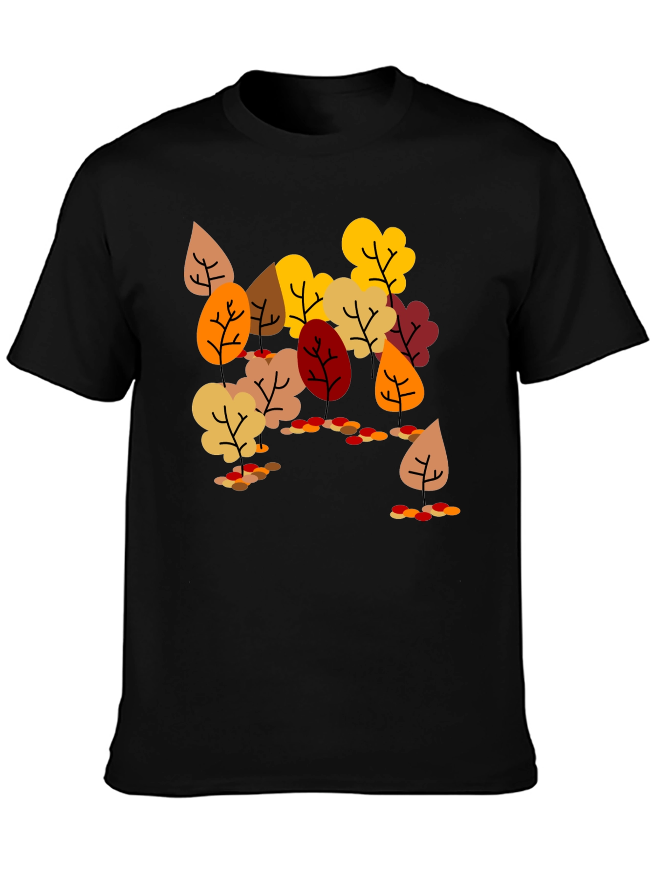 Autumn Leaves Graphic Tee - Nature Inspired Style