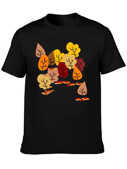 Autumn Leaves Graphic Tee - Nature Inspired Style