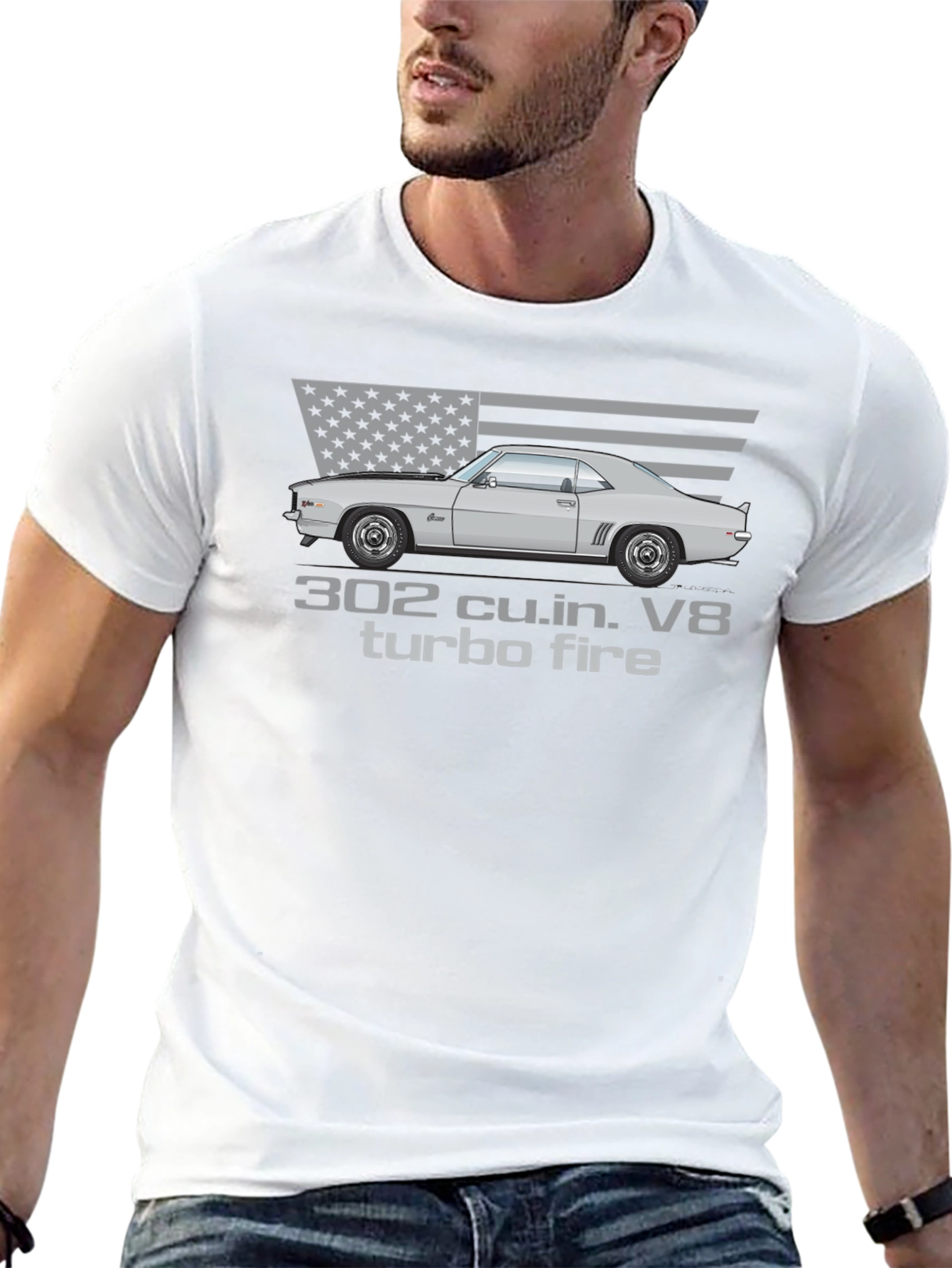 302 Turbo Fire Car Graphic T-Shirt