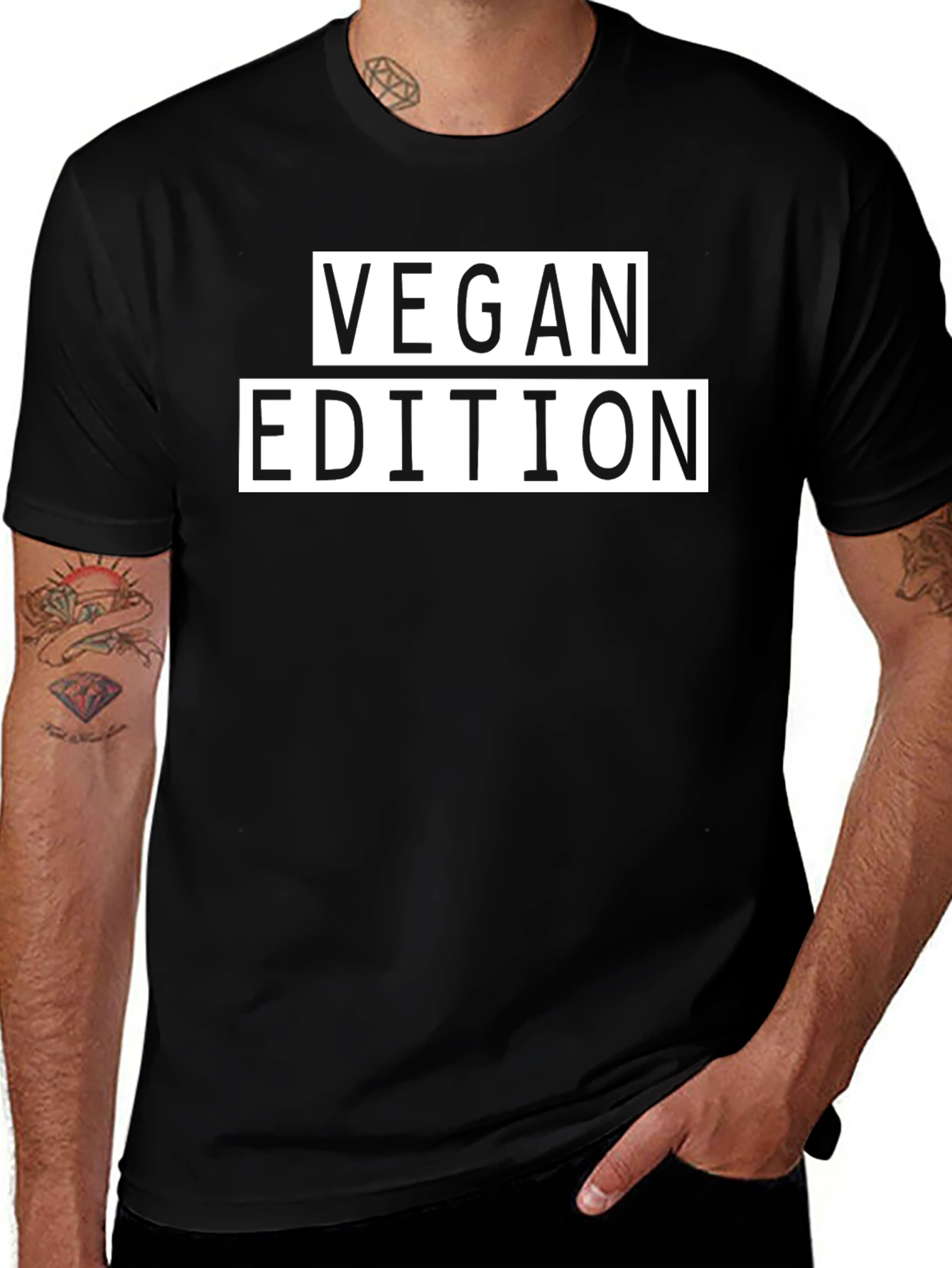 Vegan Edition Graphic Tee - Black Cotton T-Shirt
