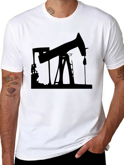 Black Oil Rig Graphic Tee - Mens