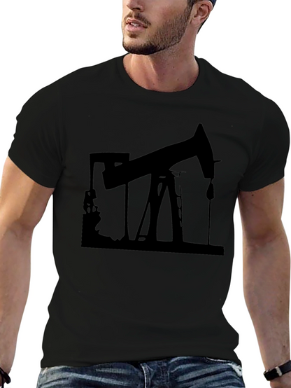 Black Oil Rig Graphic Tee - Mens