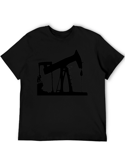 Black Oil Rig Graphic Tee - Mens