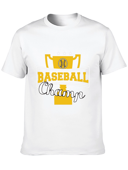 Baseball Champ Graphic Tee - Black Cotton Shirt