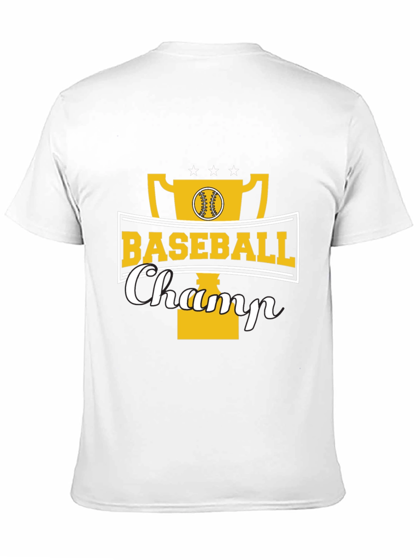 Baseball Champ Graphic Tee - Black Cotton Shirt