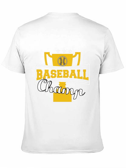 Baseball Champ Graphic Tee - Black Cotton Shirt