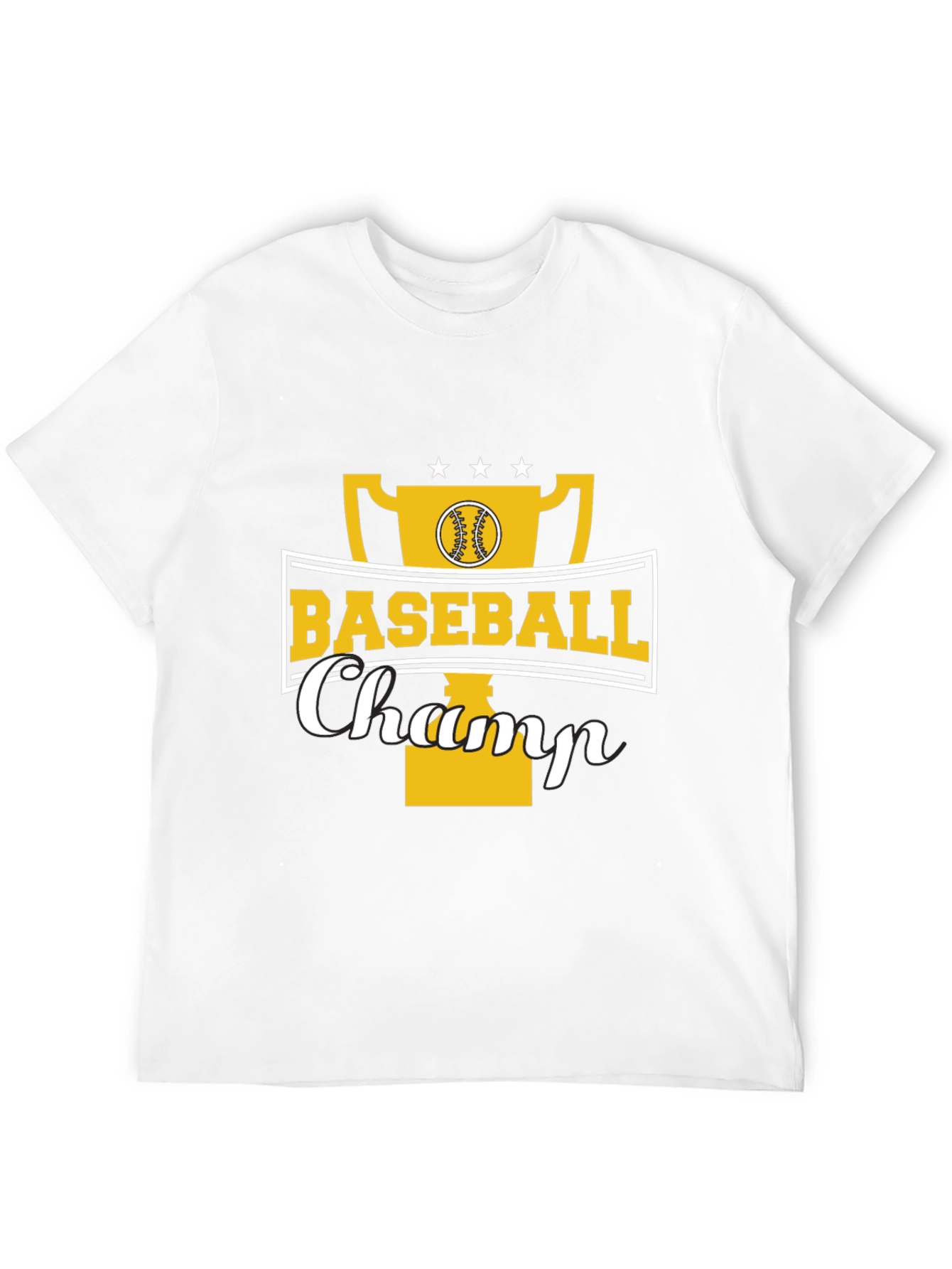 Baseball Champ Graphic Tee - Black Cotton Shirt