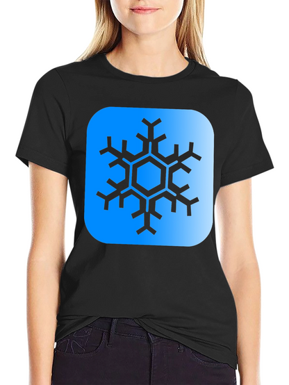 Snowflake Graphic Tee - Black Cotton Blend