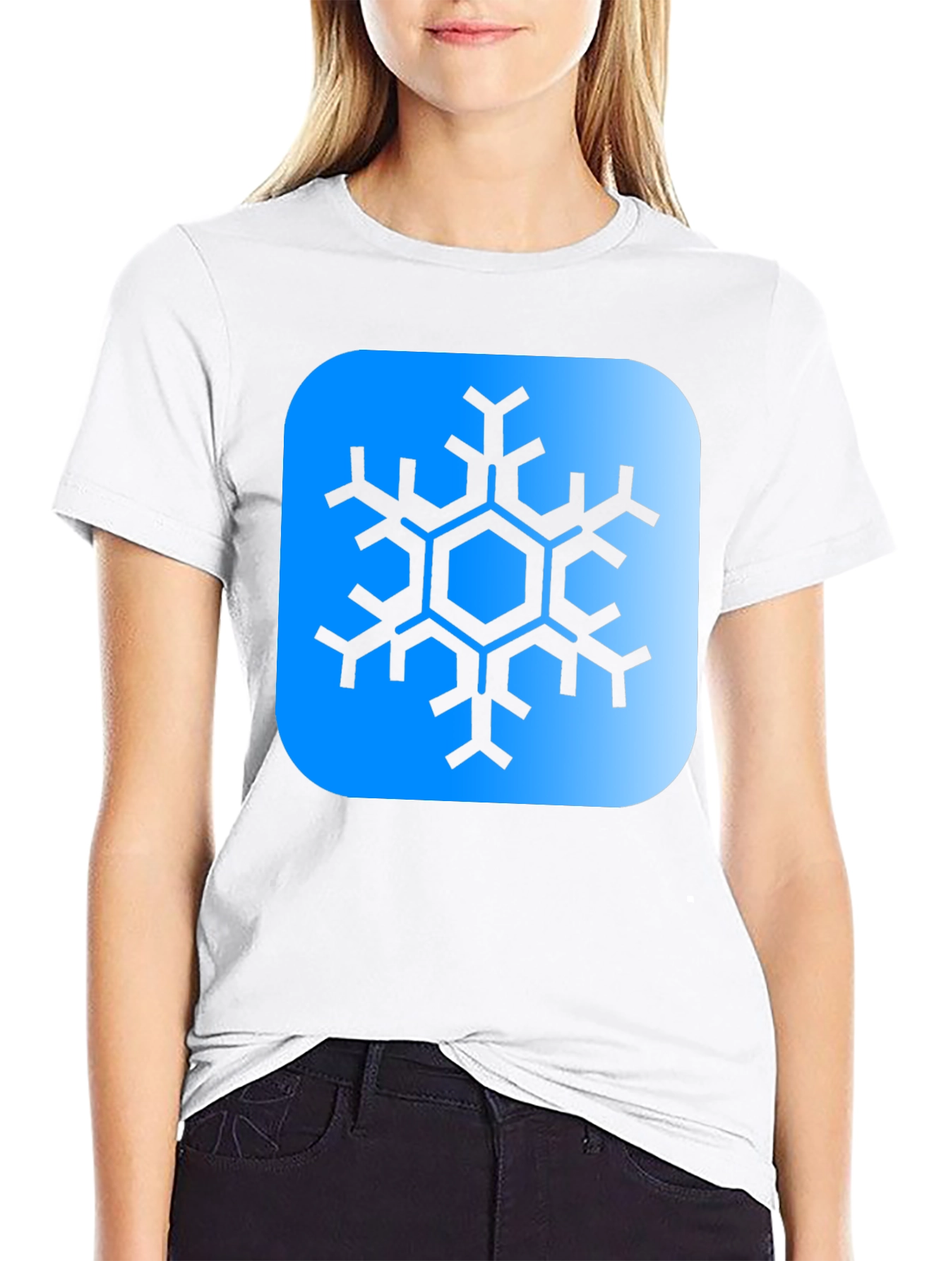 Snowflake Graphic Tee - Black Cotton Blend