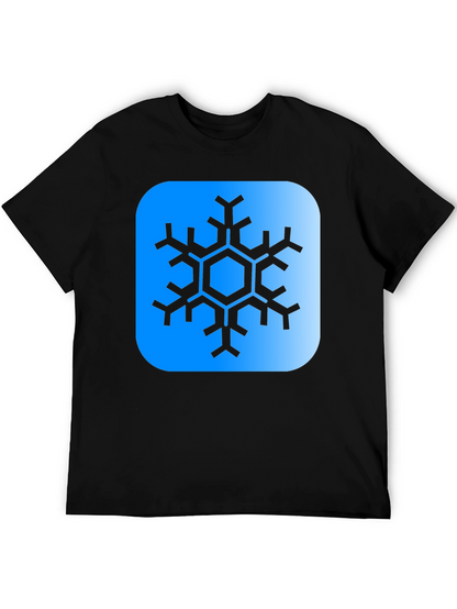 Snowflake Graphic Tee - Black Cotton Blend