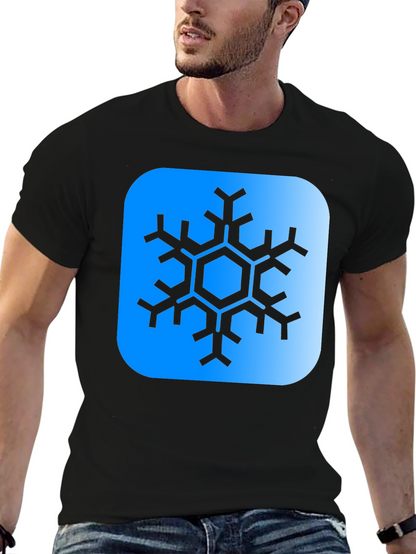 Snowflake Graphic Tee - Black Cotton Blend