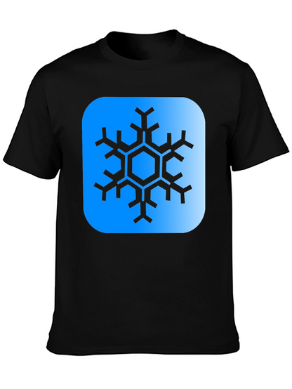 Snowflake Graphic Tee - Black Cotton Blend