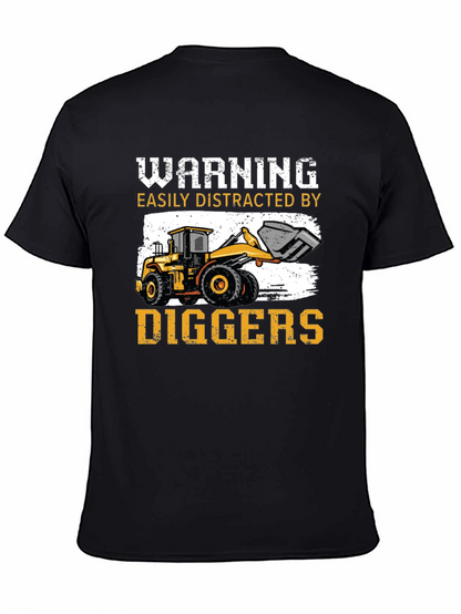 Warning Easily Distracted by Diggers T-Shirt